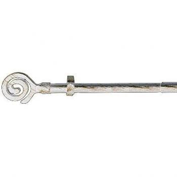 Barra Cortina Extensible Metal 19 mm 1,1 / 2,0 Metros Marfil Oro Espiga Sin Anilla