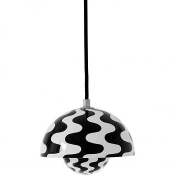 &Tradition lámpara colgante Flowerpot VP10, Ø 16 cm, estilo negro/blanco