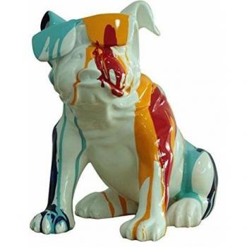 Mehrfarbige Bulldoggenstatue KUATEH, 40x23x34 cm