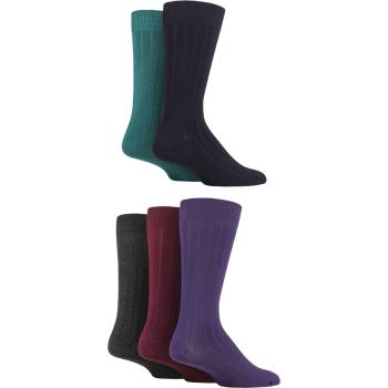 EcoThread SockSet – 5 Pair Men’s Bamboo Plain, Stripe & Pattern (Size 7‑11)