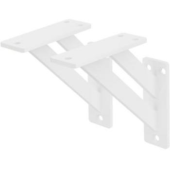 Support mural flottant 120×120 mm, aluminium blanc – kit 2 pièces ML‑Design
