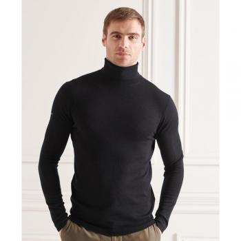 Pull homme Superdry col roulé en mérinos noir taille L