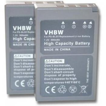 Batteries Li-ion 900mAh pour Olympus BLS-5 et BLS-50