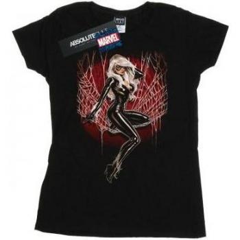 Marvel Ladies Black Cat Spider Web Cotton Tee Size L