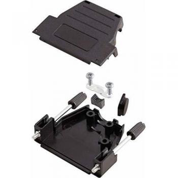 25-Pin D-SUB Connector Housing, 180° and 45°, Black