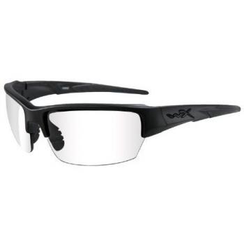 Wiley X WX Saint Polarized 2 Lens Sunglasses, Matte Black Frame, Smoke Grey and Clear