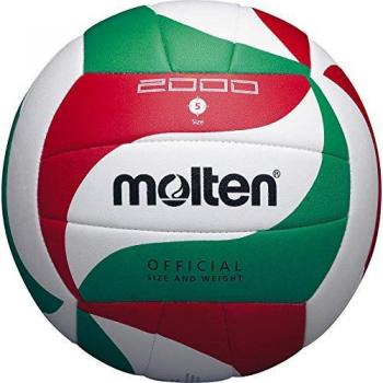 Molten Volleyball Trainingsball Synthetik Leder Ball weiß/grün/rot V5M2000 Gr. 5
