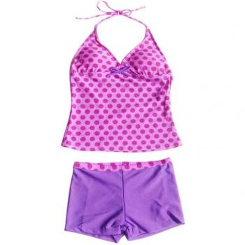 PoliPop Teens Swim Set: Purple Tankini with Short Skirt