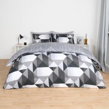 Mason Retro Geometric Reversible Quilt Cover Set