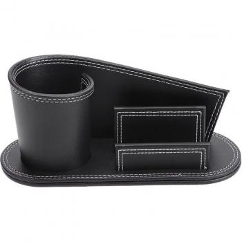 Boîte de rangement pour papeterie en cuir