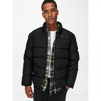 ONSMELVIN Life Steppjacke – Herren, 100 % Polyester, Schwarz, Regular Fit, Size S