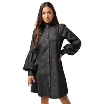 Brume de Nuit – Robe denim marron pour femmes Petite