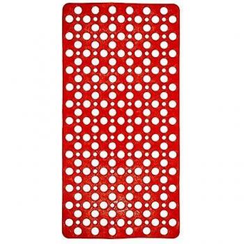 Tappeto Doccia Antiscivolo 74x36 cm Rosso Corallo