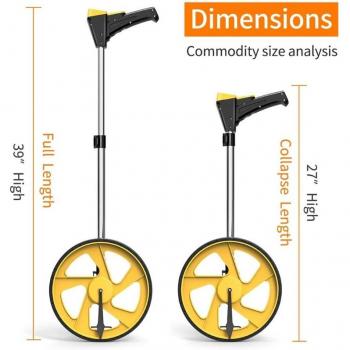 Portable Measuring Wheel with Kickstand, Digital Display, and Carrying Bag, Measures 10,000 Feet