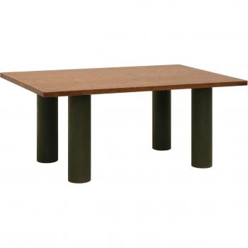 Lucía Decowood 200cm – Madera Maciza Roble Oscuro y Microcemento Verde