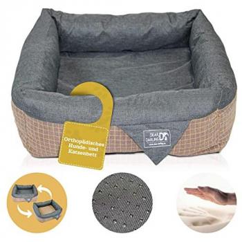 Luxus Hundebett Katzenbett DD-06 Braun Anthrazit 40x40cm mit Memoryschaum Matratze