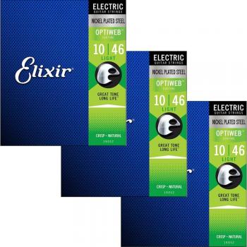 Elixir 3 Sets Nanoweb Coating Electric Guitar Strings