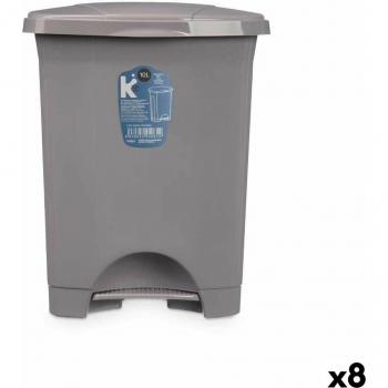 Pattumiera in Plastica Grigia 10 Litri con Pedale