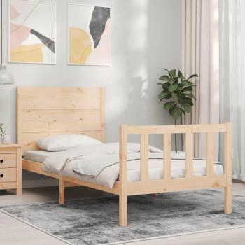 VidaXL Bettgestell Kiefernholz 100x200 cm mit integriertem Kopfteil