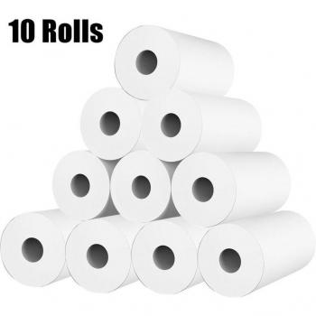 Papel Térmico Cámara Repuesto 10 Rollos Blanco Pulpa Madera B36A