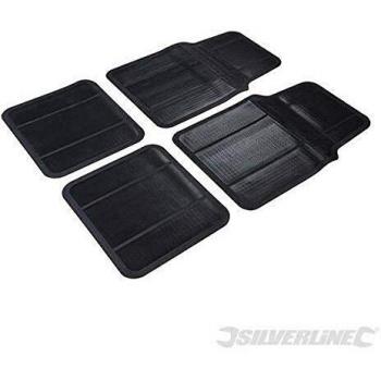 Silverline 4 Piece All-Weather Car Mat Set, Black