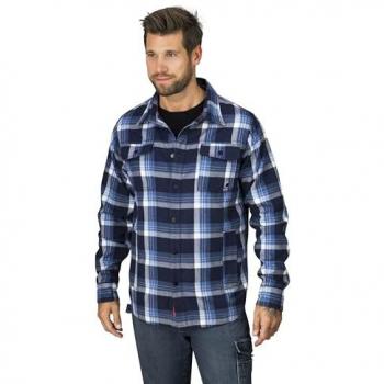 HERO by John Medoox Karo Overshirt Workwear – Arbeitshemd in Blau Check, Regular Fit, XL (US-Größen)