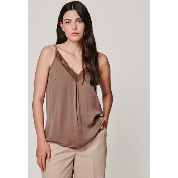Vila Blusa Cava Sin Mangas Marrón