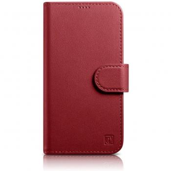Portafoglio Flip Case per iPhone 14 in Pelle Rosso, 2in1, Anti‑RFID