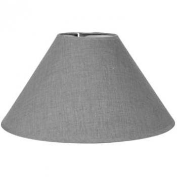 Tenture de lumière «Sérénité Gris» – abat‑jour rond, tissu léger, base 30 cm, culot E27