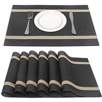 Pahajim Lot de 6 Tapis de Table en Fil d'or