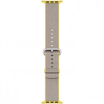 Nuova Cintura Apple MNKJ2ZM/A in Nylon Tinta Gialla/Grigio Chiaro 42mm
