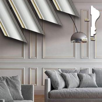 Barre Angolari Pretagliate per Boiserie in Polimeri Gold Avorio 9010