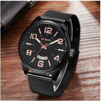 Reloj de Pulsera Curren 8236 para Hombre Cuarzo Militar Negro y Oro