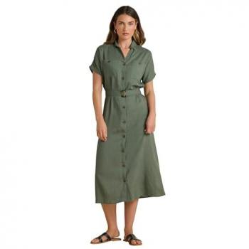 Tall Linen Midi Dress in Light Khaki – Long Tall Sally Collection