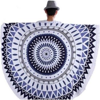 Large Microfiber Printed Beach Towel with Tassels