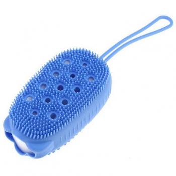 Multifunctional Silicone Soap Box with Bath Brush and Lid