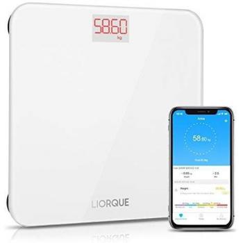 Liorque Balance Numérique Step‑On Capteur Automatique 5 kg Blanc