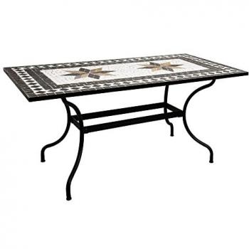 Table à manger rectangulaire Kipos mosaïque noir L160cm Atmosphera Créateur D'intérieur