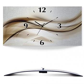 Wanduhr Braune abstrakte Welle von Artland, gebogen, Quarz