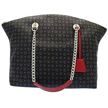 Pollini Women's Heritage PVC Shoulder Bag, Black, One Size