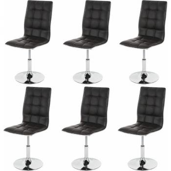 Sedie HHG 834 in Ecopelle Marrone – Set da 6 per Sala Pranzo e Soggiorno