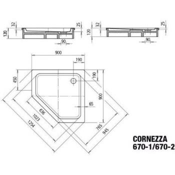 Kaldewei Cornezza 670-1 90x90x2,5cm, Farbe: Weiß, mit Perl-Effekt