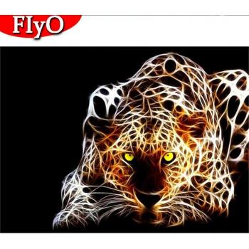 5D Rhinestone Diamond Painting Leopard Mosaic DIY Kit (Full Round 20X30CM)