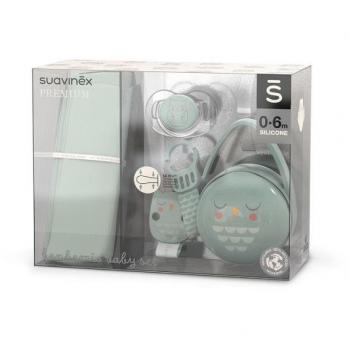 Suavinex Set Regalo Bonhomia Con Chupete Portachupetes Broche y Paño de Muselina