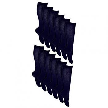 12 Pair Multipack Breathable Cotton Girls Knee High School Socks