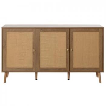 Buffet bas Goto 140 cm avec cannage en bois