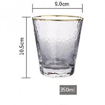 Round Japanese-Inspired Glass Hammered Tea/Cup Set (Phnom Penh Craftsmanship)