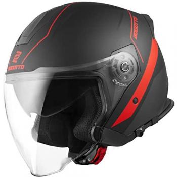 Casco Bogotto V586 Detri Jet Nero Rosso XL
