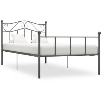 284531 Bed Frame Grey Metal 100x200 cm