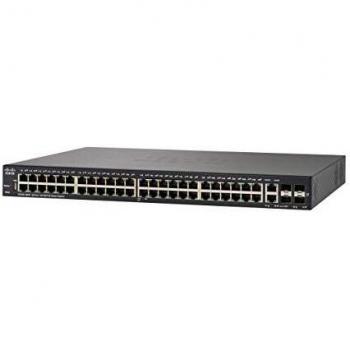 Switch inteligente SF250-48HP de Cisco con 48 puertos Fast Ethernet más PoE de 195 W y 4 puertos Gigabit Ether